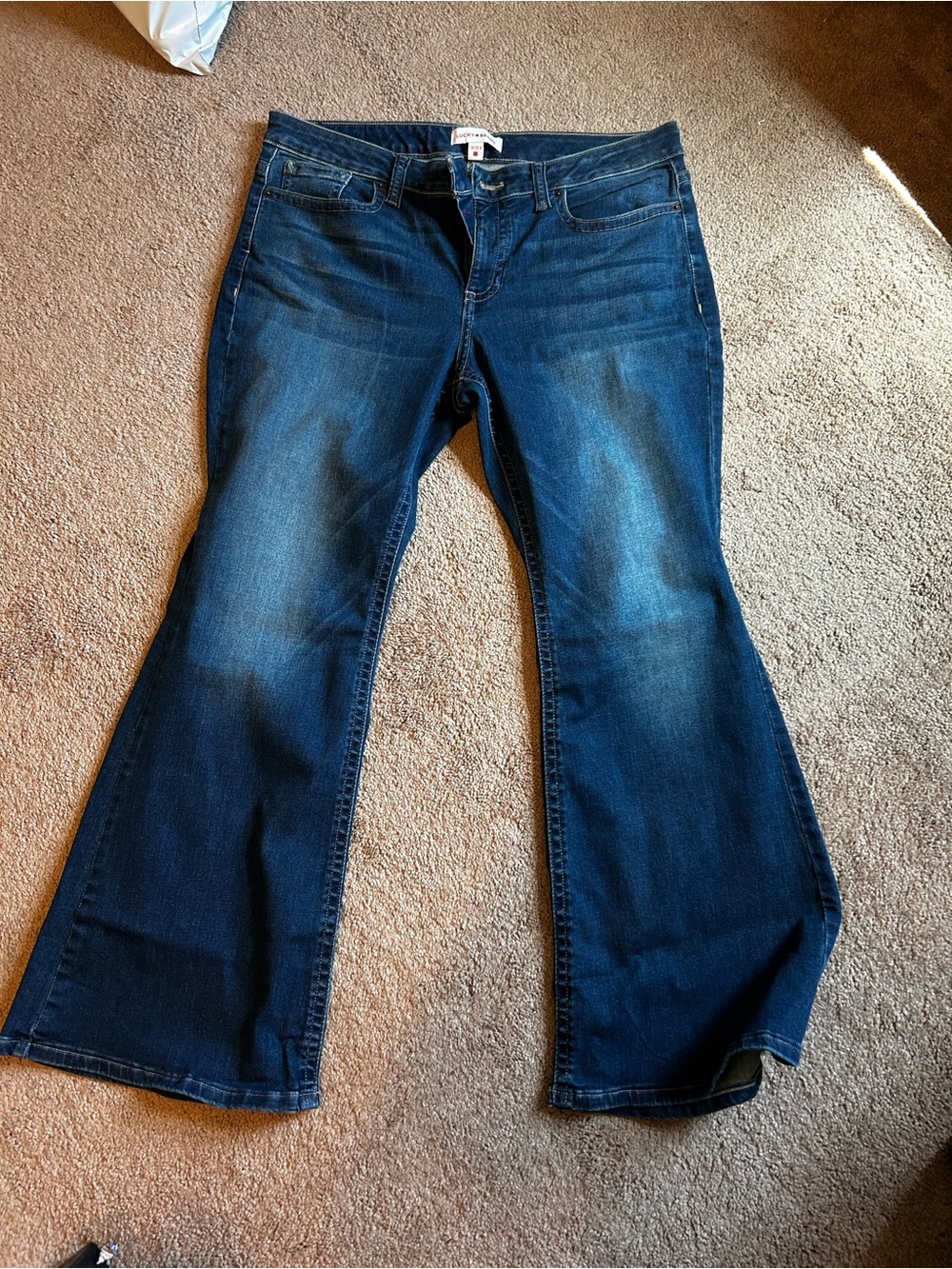 Lucky Brand Dark Blue Flared Jeans - Women's Wide Leg